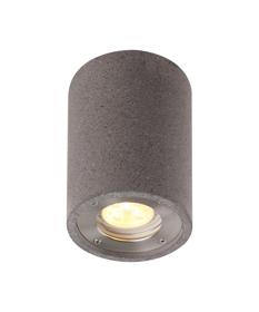 M7185  Levi Round Spotlight 1 Light IP65 Outdoor Grey Concrete